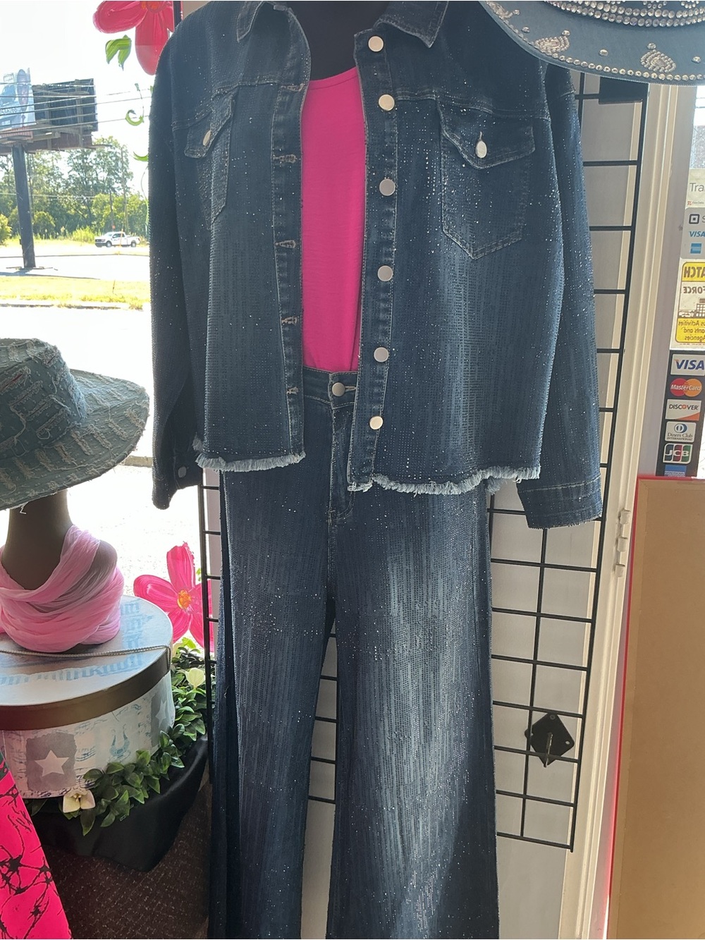 Women’s Dark Indigo Wide-Leg Jeans Set